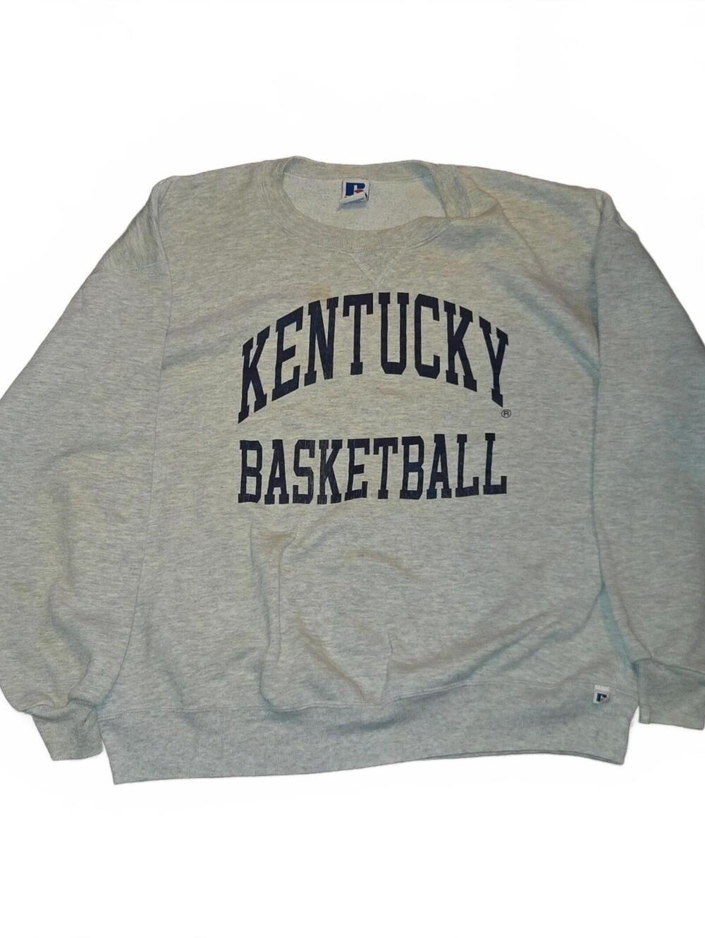 Vintage Kentucky Wildcats Basketball Sweatshirt Mens XXL Russell Athletic gray